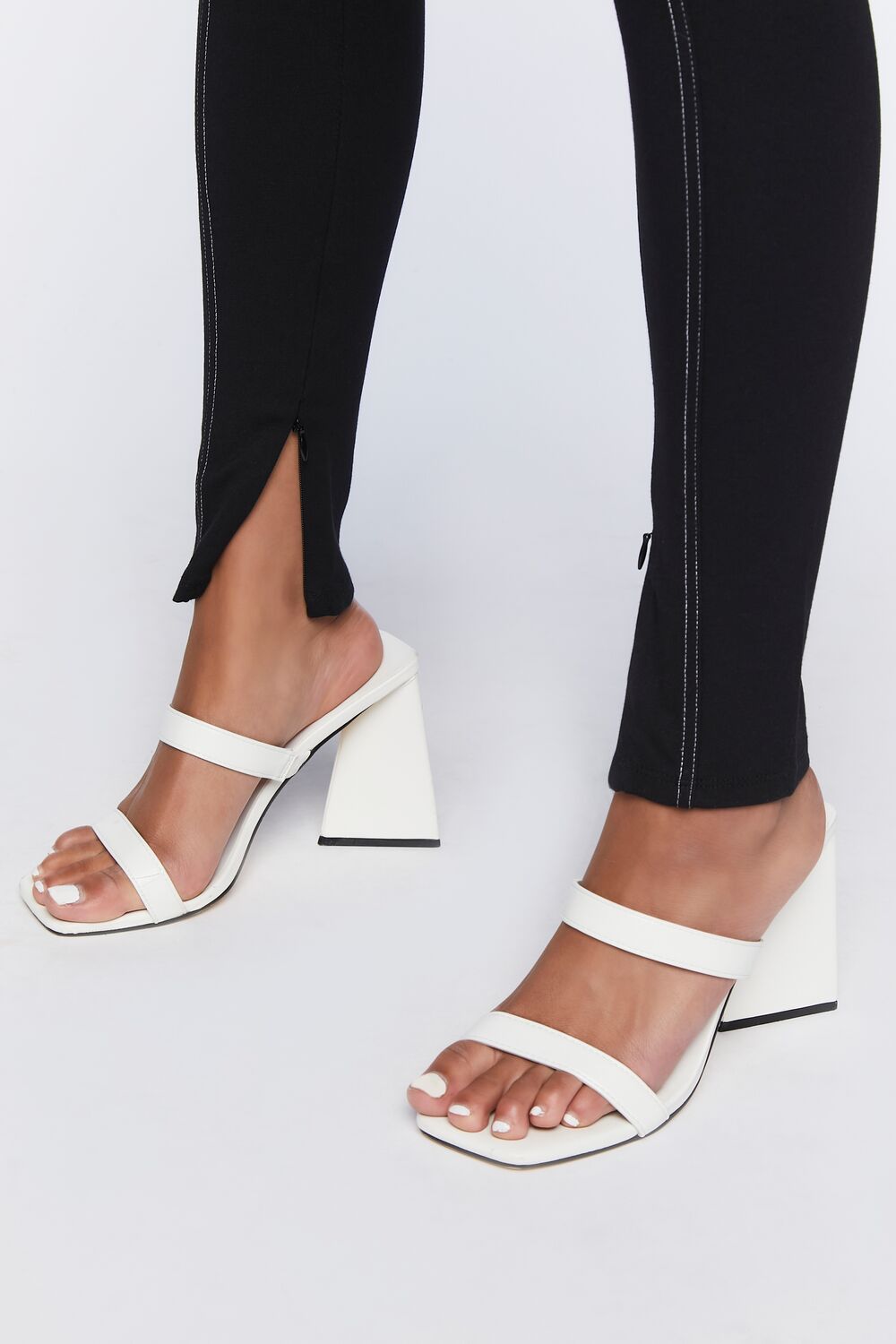 Topstitched Split-Hem Leggings-Feelings Star