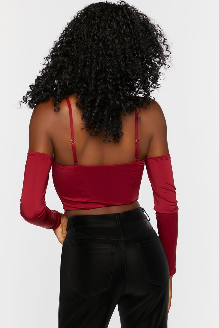 Bustier Open-Shoulder Crop Top-Feelings Star