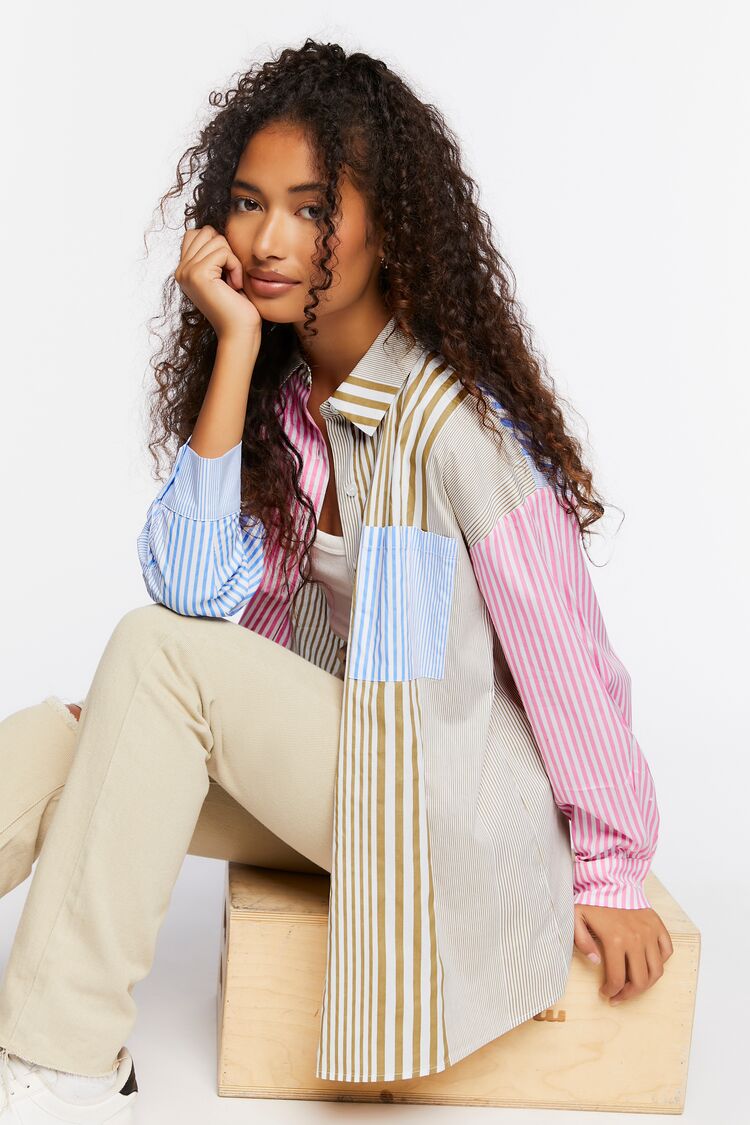 Striped Reworked Poplin Shirt-Feelings Star