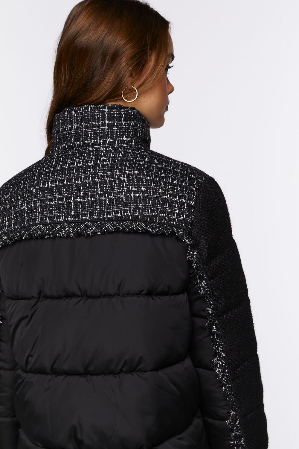Tweed Puffer Jacket-Feelings Star