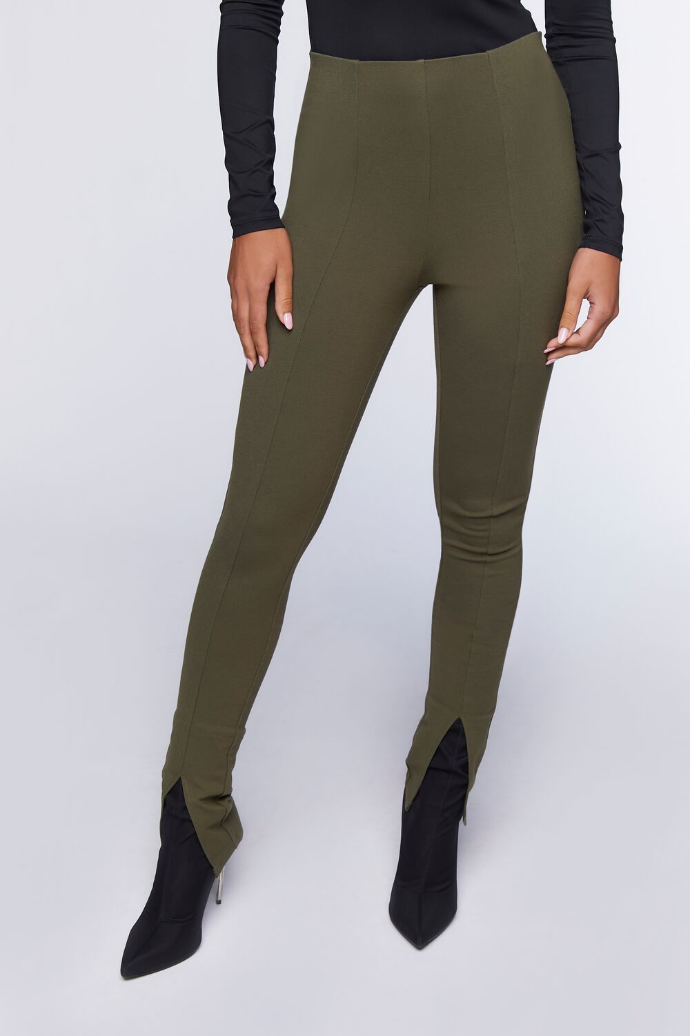 Split-Hem Skinny Pants-Feelings Star