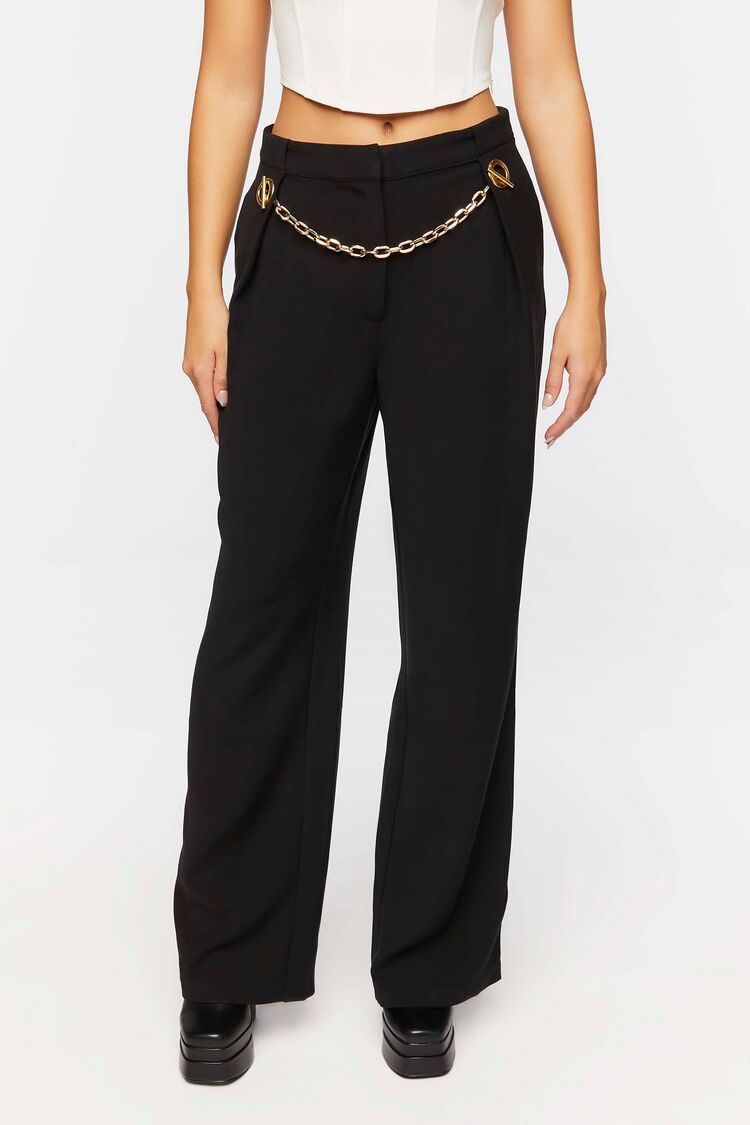 Toggle Chain High-Rise Trousers-Feelings Star