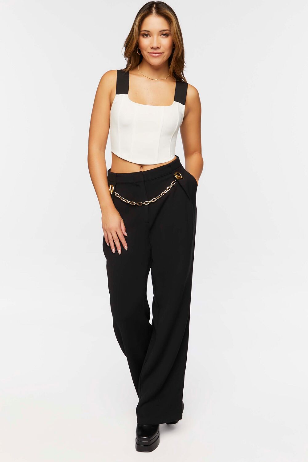 Toggle Chain High-Rise Trousers-Feelings Star