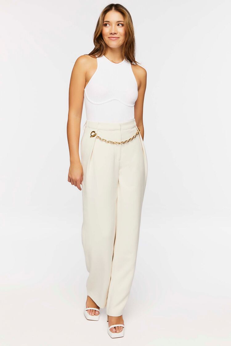 Toggle Chain High-Rise Trousers-Feelings Star