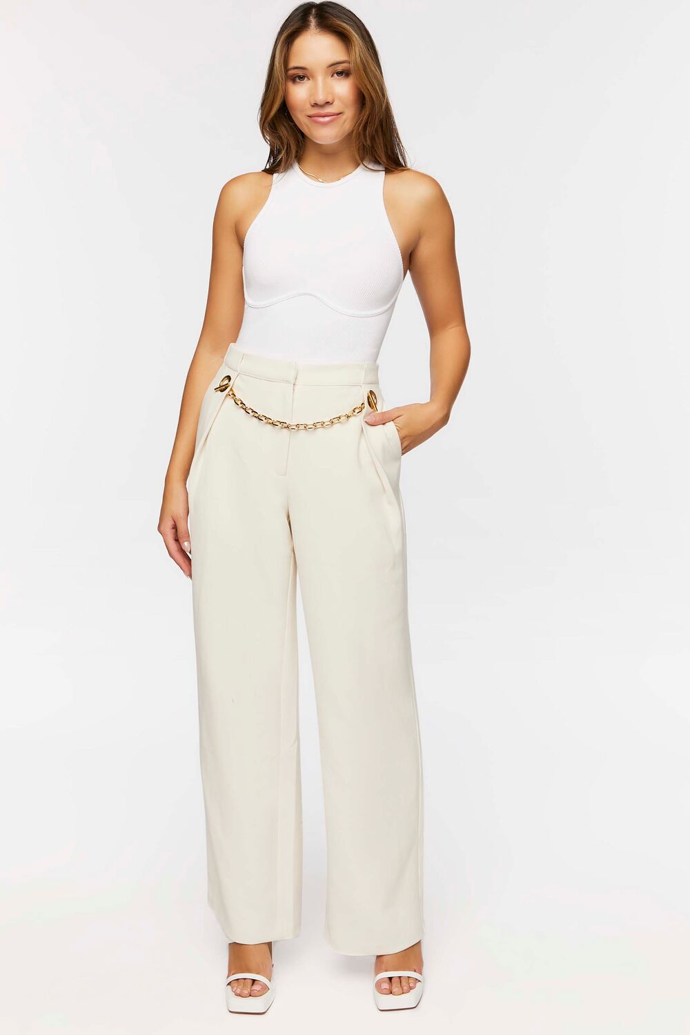 Toggle Chain High-Rise Trousers-Feelings Star