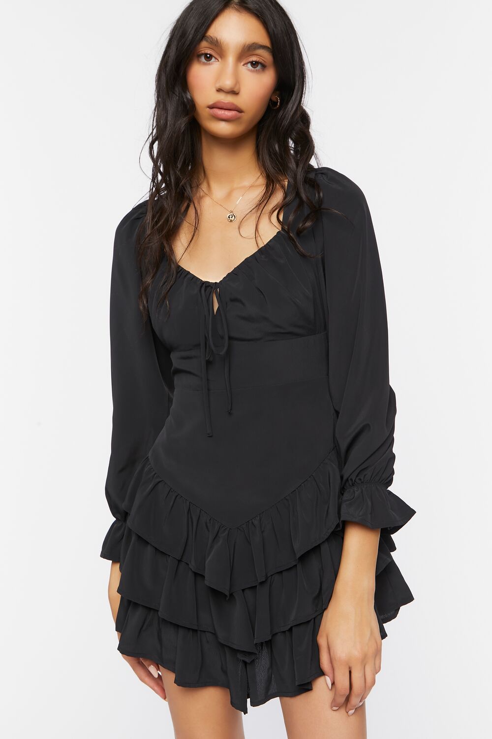 Tiered Ruffle Mini Dress-Feelings Star