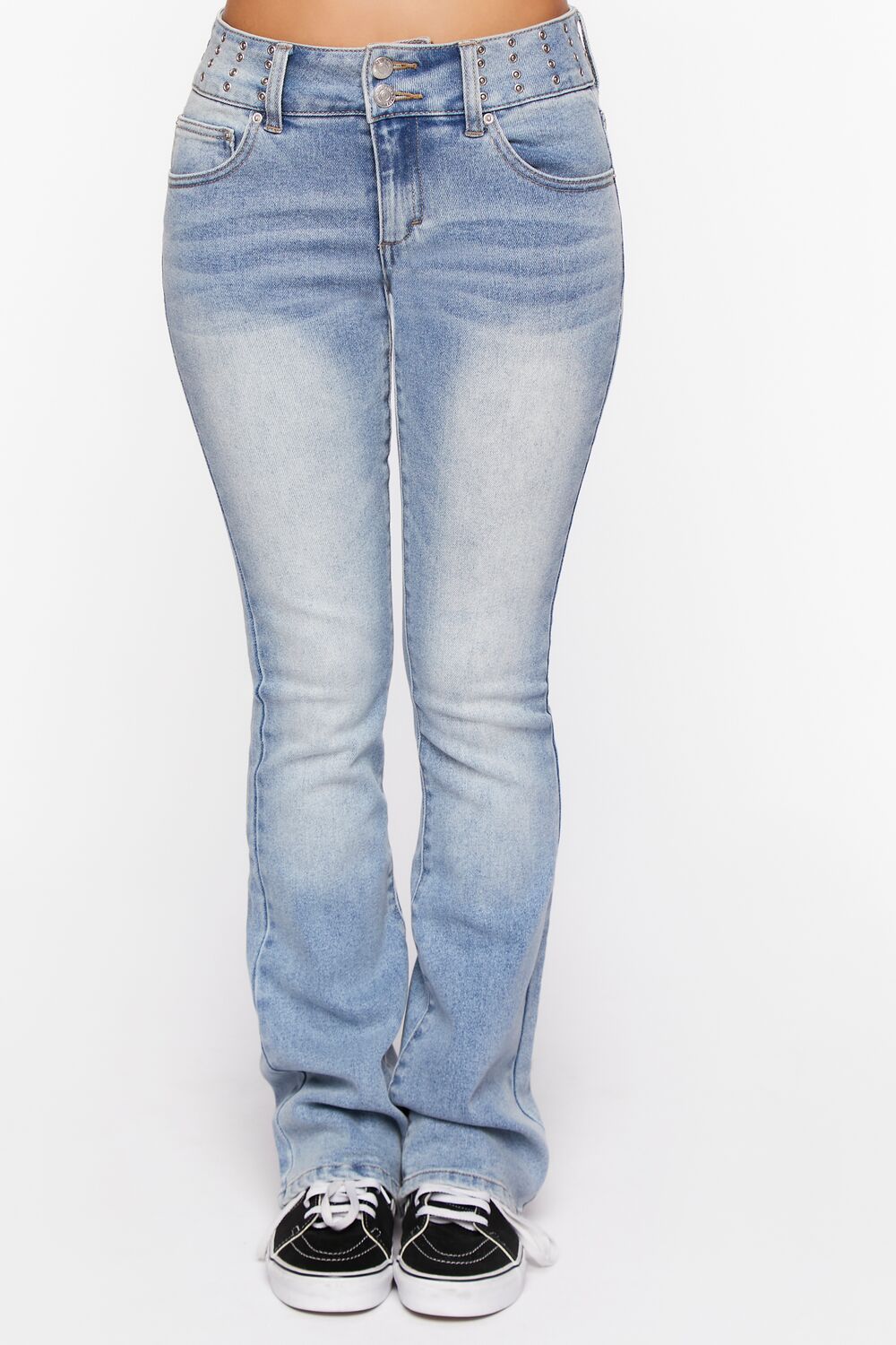Studded Mid-Rise Bootcut Jeans-Feelings Star