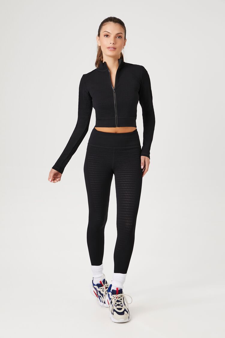 Active Seamless Textured Zip-Up Jacket-Feelings Star