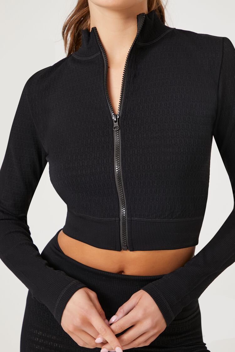 Active Seamless Textured Zip-Up Jacket-Feelings Star