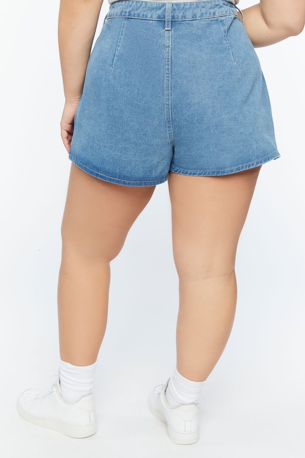 Plus Size Pleated Denim Skort-Feelings Star