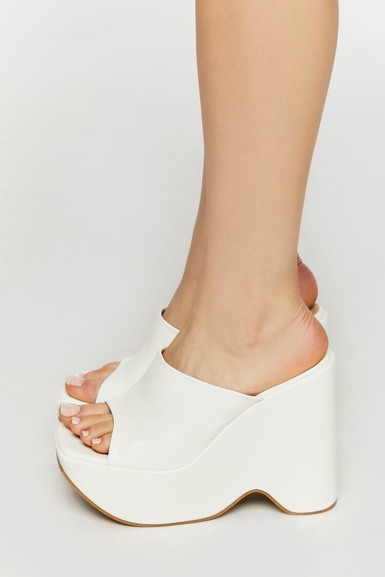 Faux Leather Platform Wedges-Feelings Star