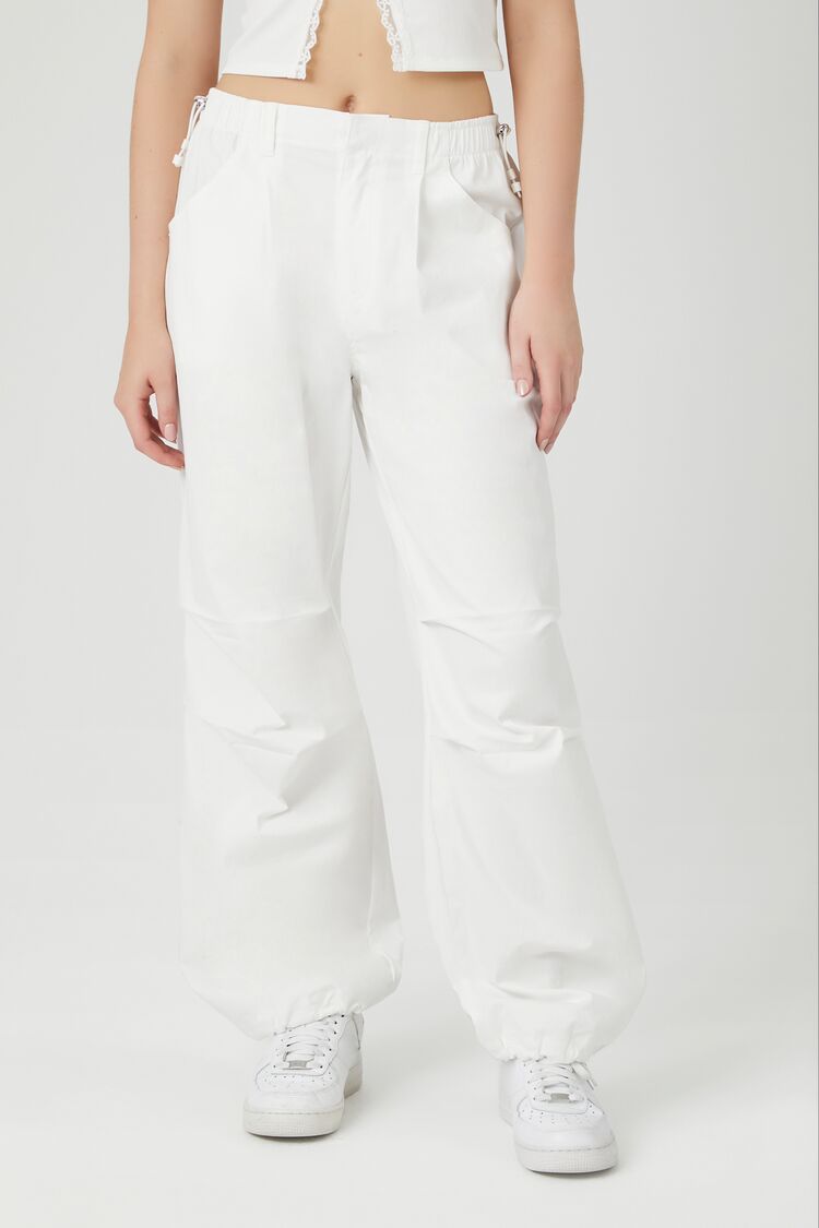 Twill Wide-Leg Cargo Pants-Feelings Star