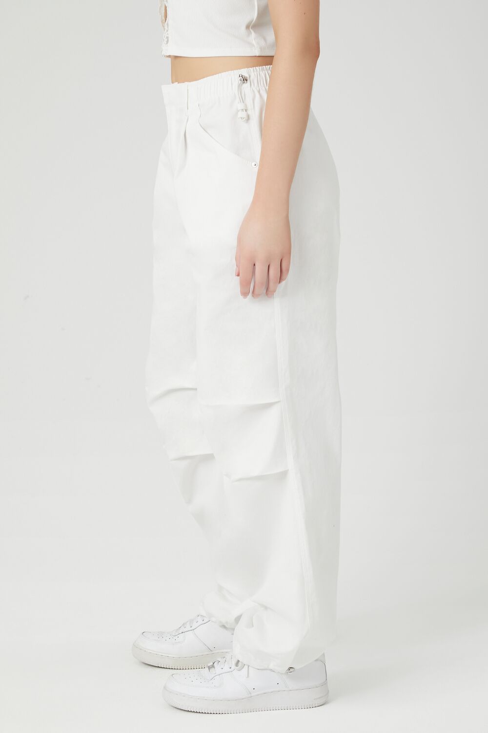 Twill Wide-Leg Cargo Pants-Feelings Star