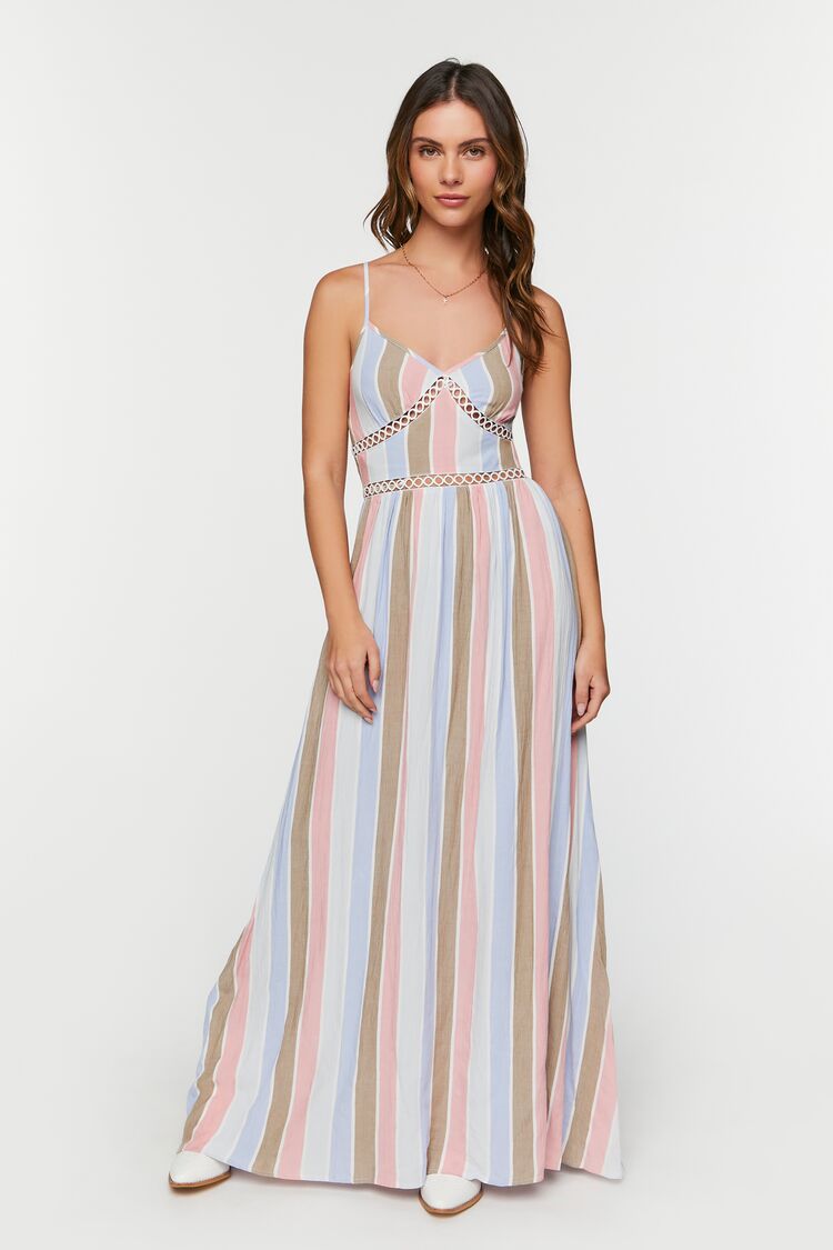 Striped Cutout Maxi Dress-Feelings Star