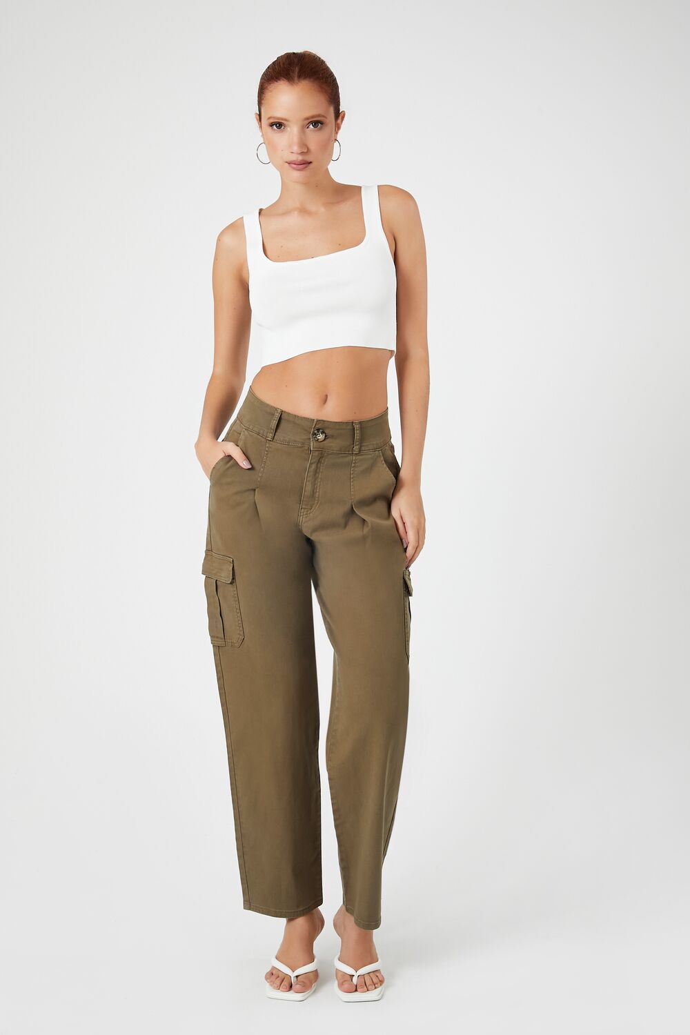 Twill High-Rise Trousers-Feelings Star