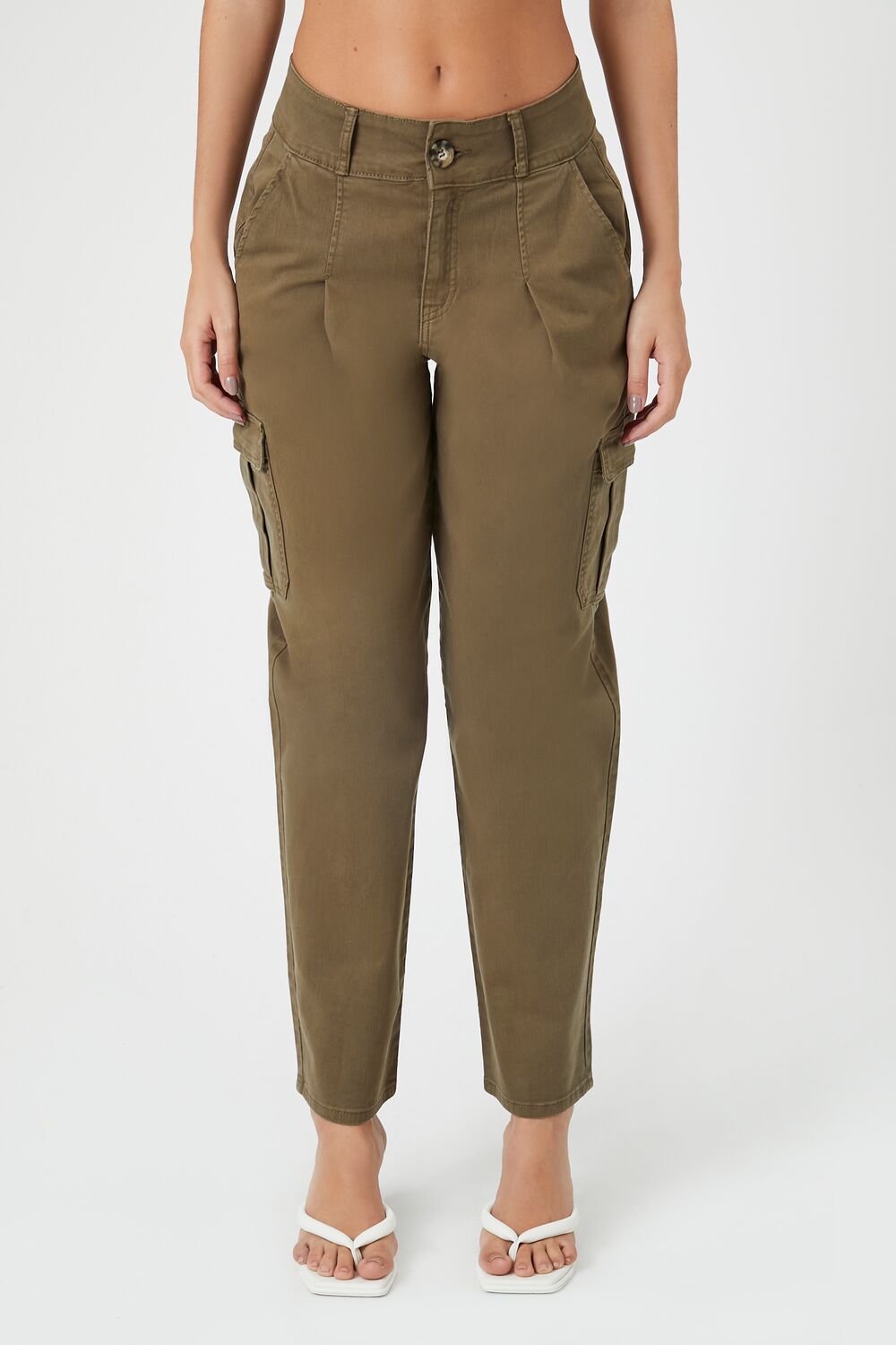 Twill High-Rise Trousers-Feelings Star