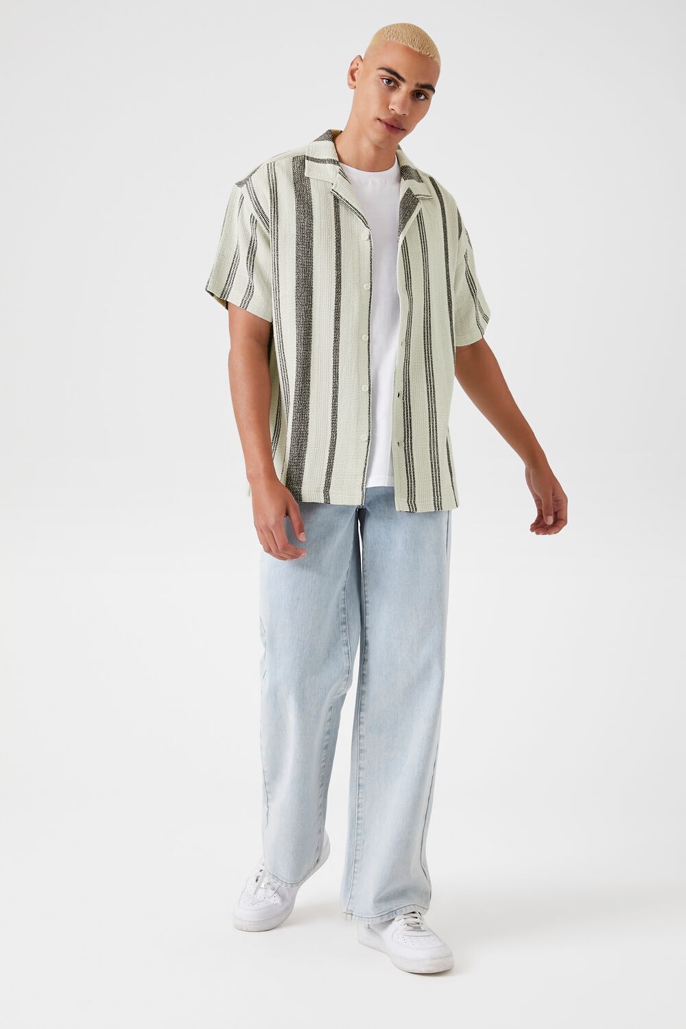 Striped Short-Sleeve Shirt-Feelings Star