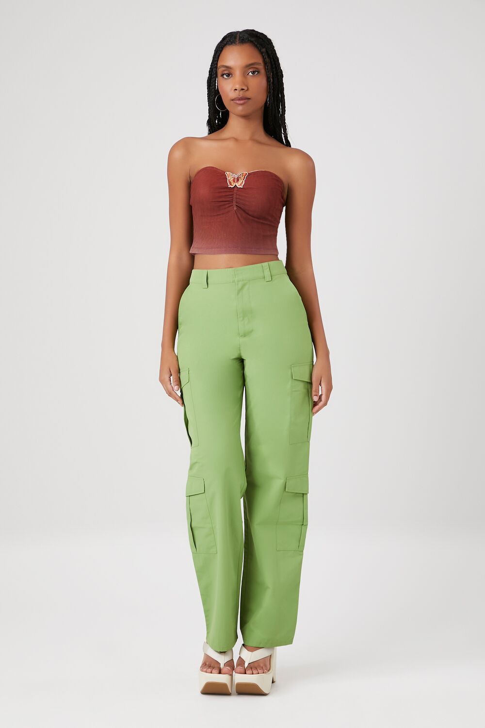 Butterfly Cropped Tube Top-Feelings Star
