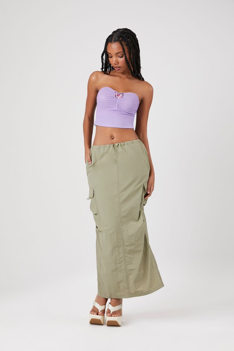 Butterfly Cropped Tube Top-Feelings Star