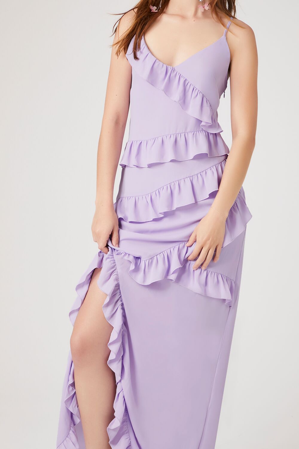 Asymmetrical Ruffle Maxi Dress-Feelings Star