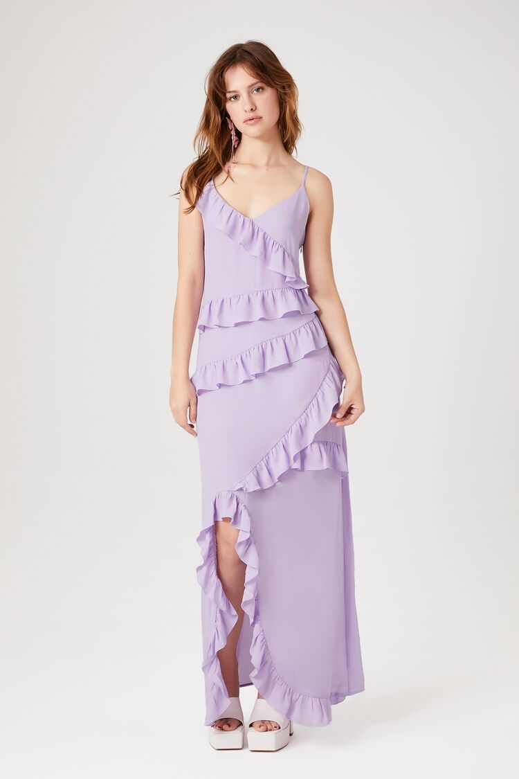 Asymmetrical Ruffle Maxi Dress-Feelings Star