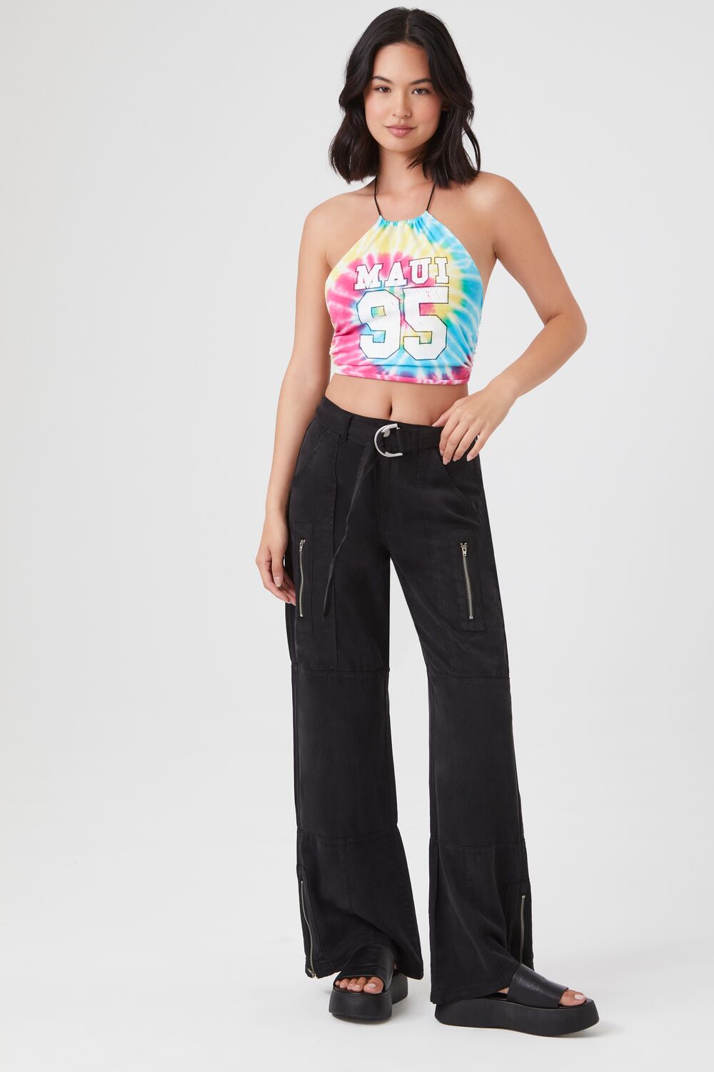 Tie-Dye Maui 95 Graphic Halter Top-Feelings Star