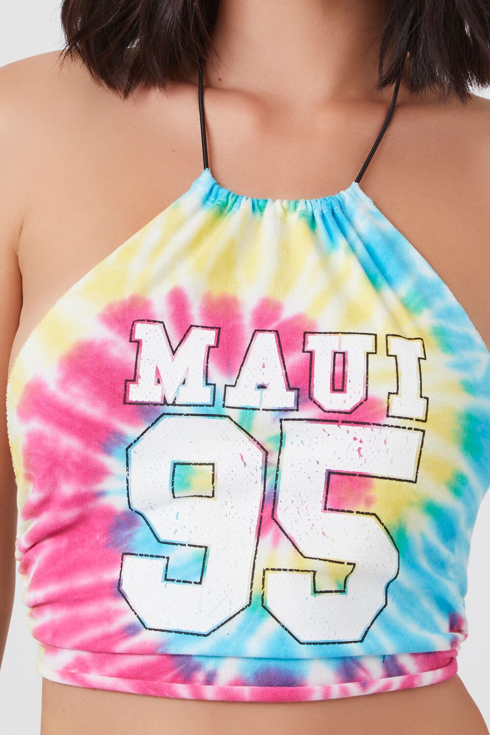 Tie-Dye Maui 95 Graphic Halter Top-Feelings Star