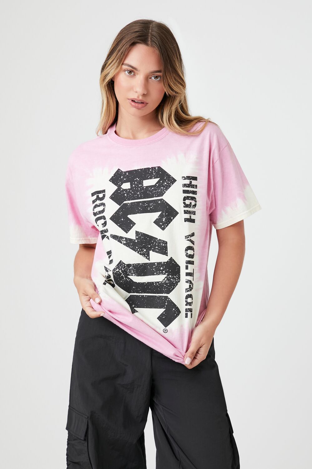Tie-Dye ACDC Graphic Tee-Feelings Star