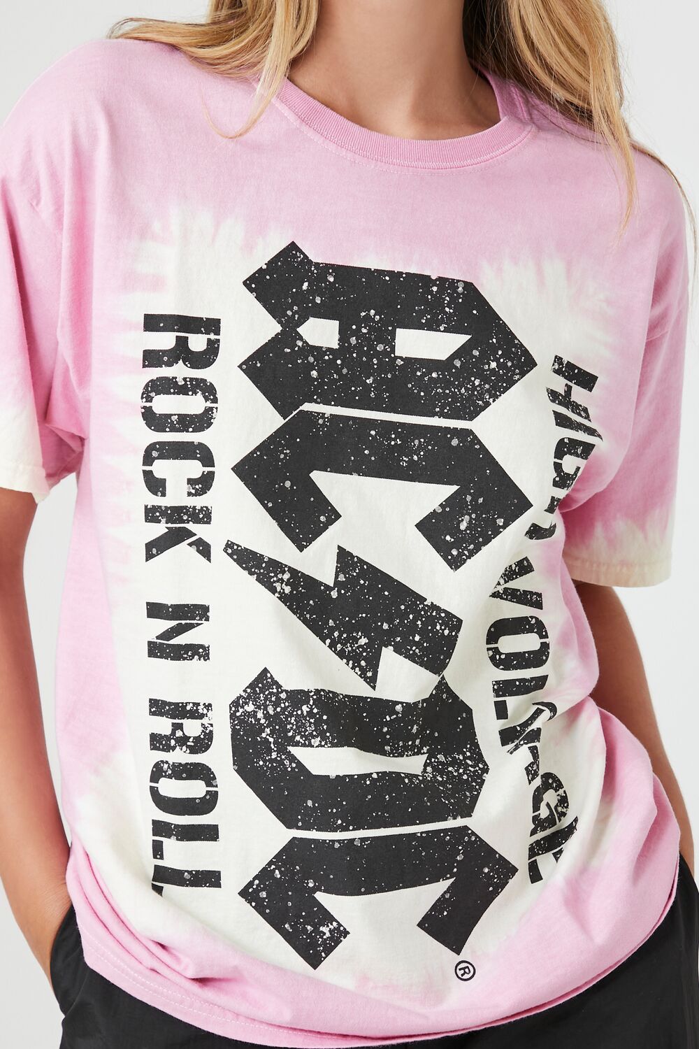 Tie-Dye ACDC Graphic Tee-Feelings Star