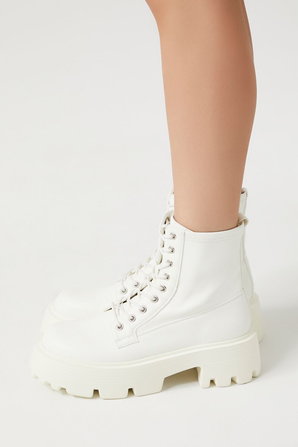 Faux Leather Lug-Sole Booties-Feelings Star