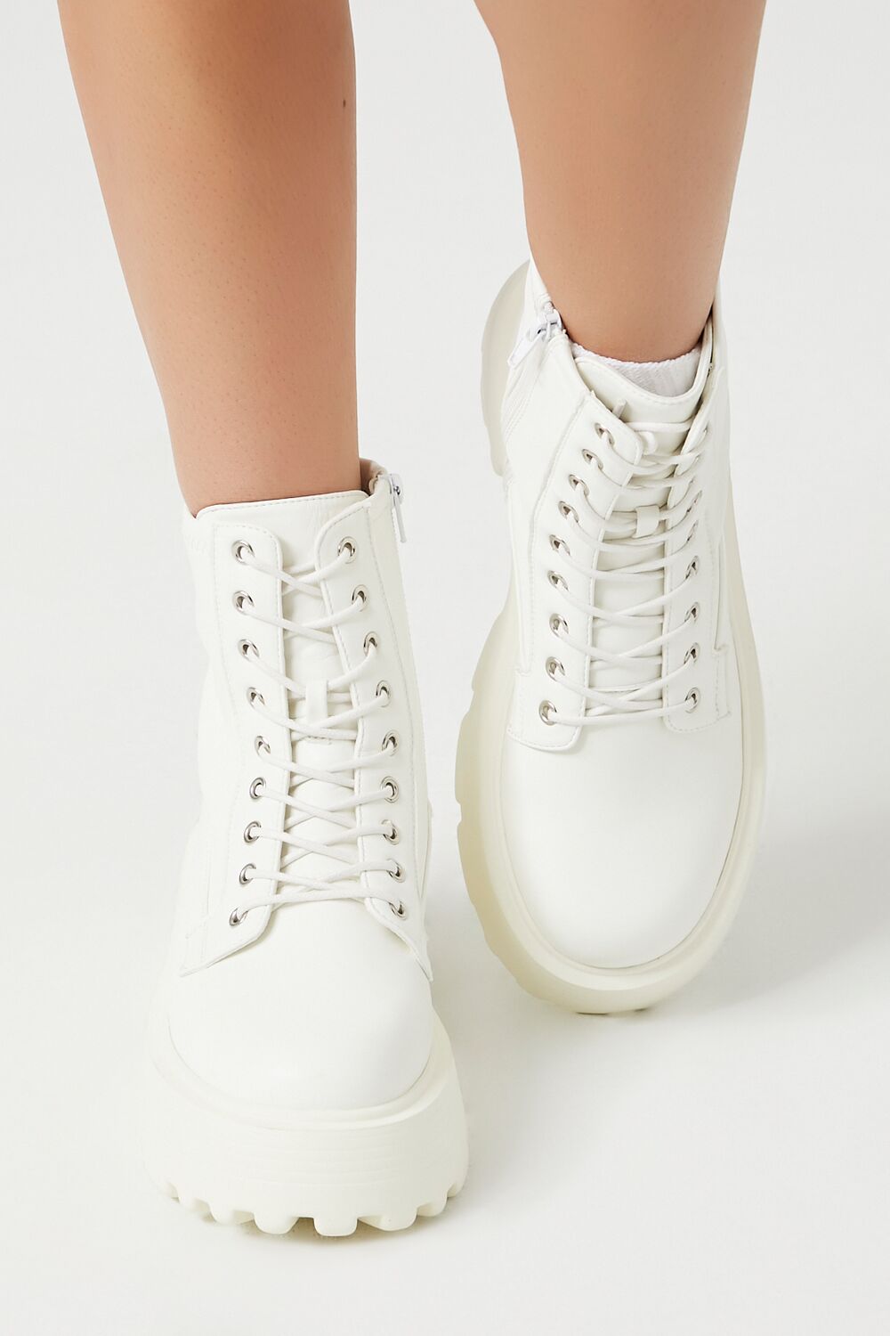 Faux Leather Lug-Sole Booties-Feelings Star