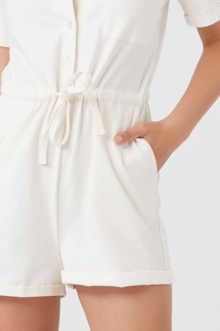 Tie-Waist Shirt Romper-Feelings Star