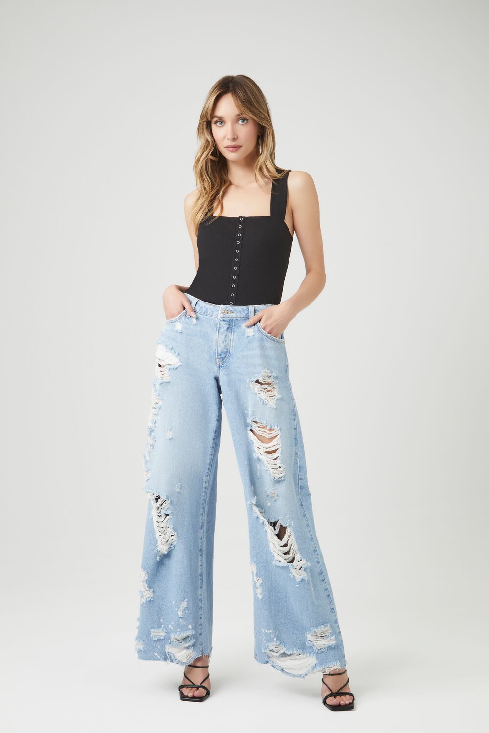 Button-Front Tank Top-Feelings Star