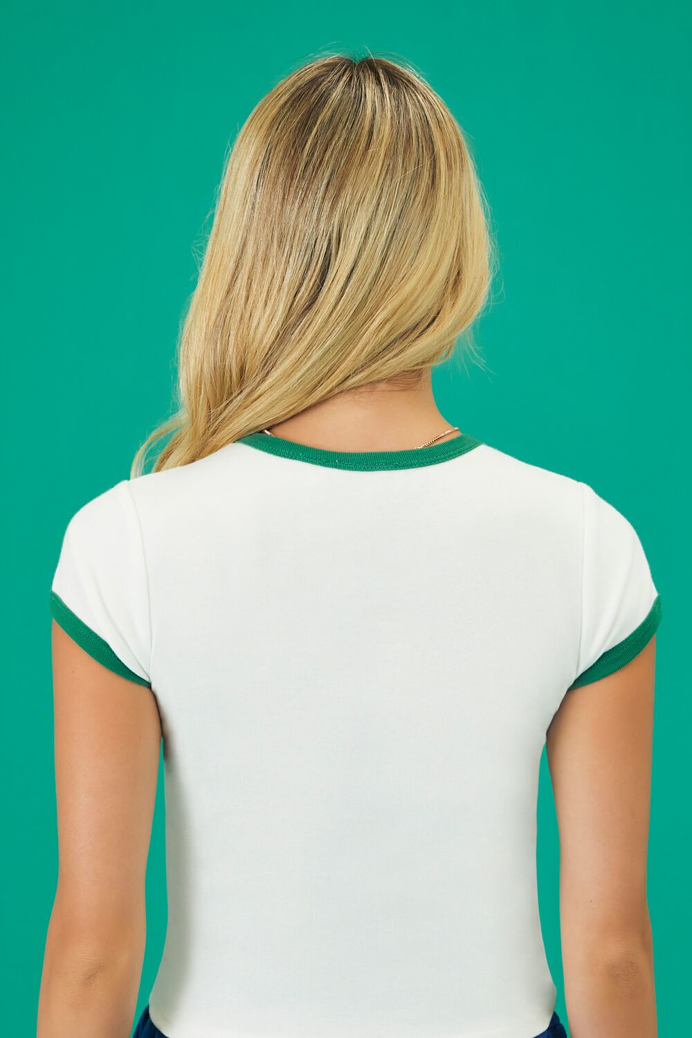 Reebok Cropped Ringer Tee-Feelings Star