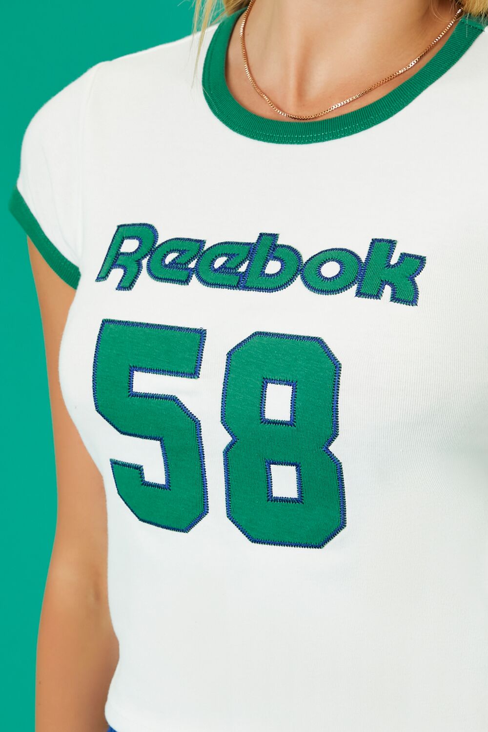 Reebok Cropped Ringer Tee-Feelings Star