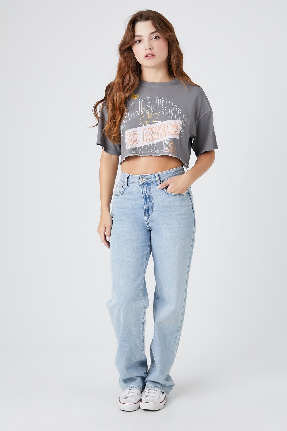 California Graphic Cropped Tee-Feelings Star