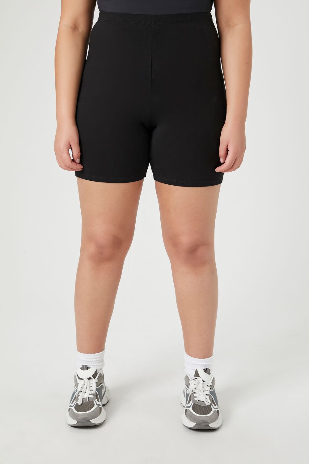 Plus Size Cotton Biker Shorts-Feelings Star