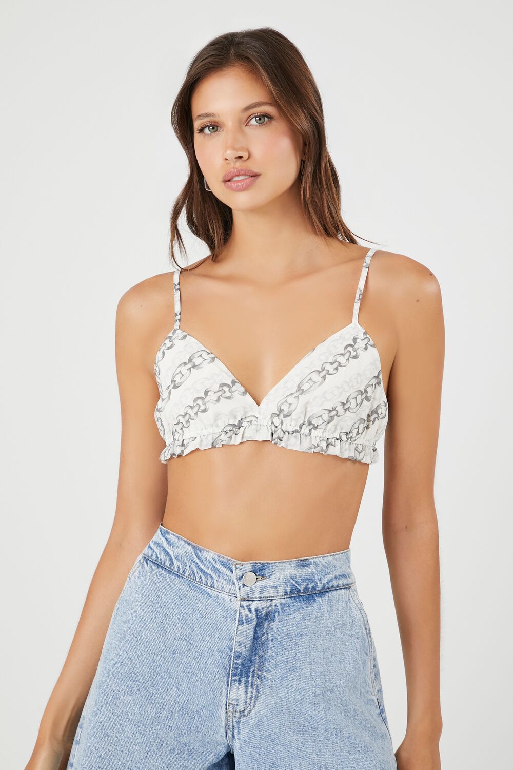 Chain Print Bralette-Feelings Star