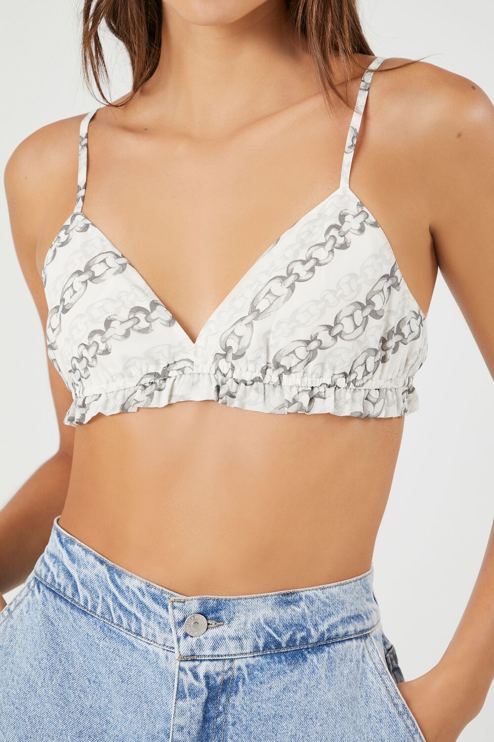 Chain Print Bralette-Feelings Star