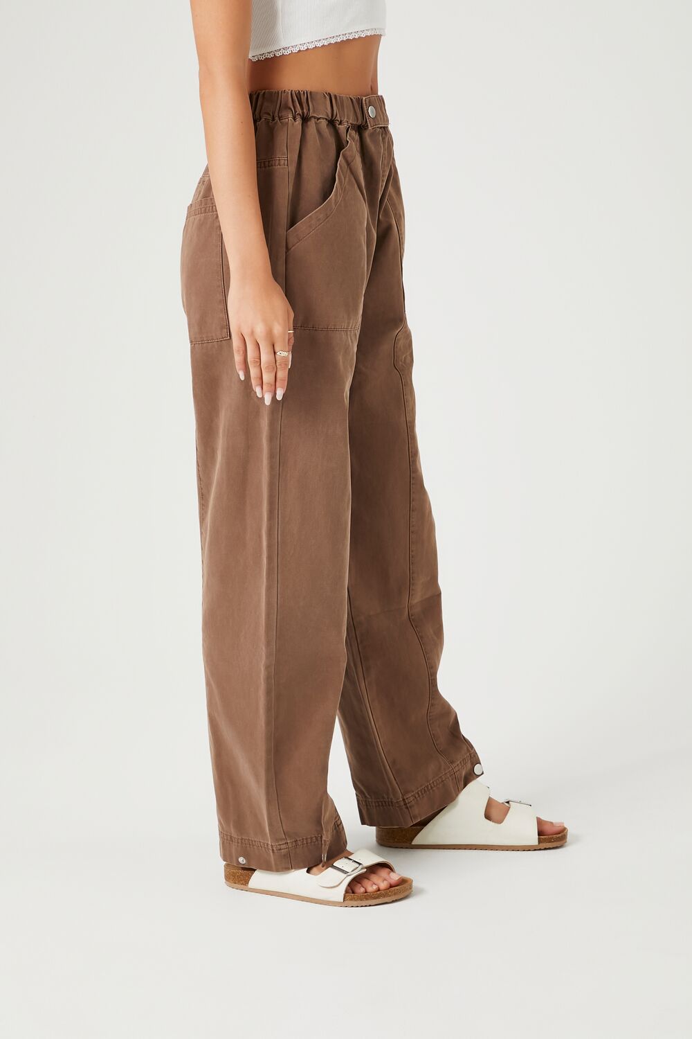 Straight-Leg Cotton Pants-Feelings Star