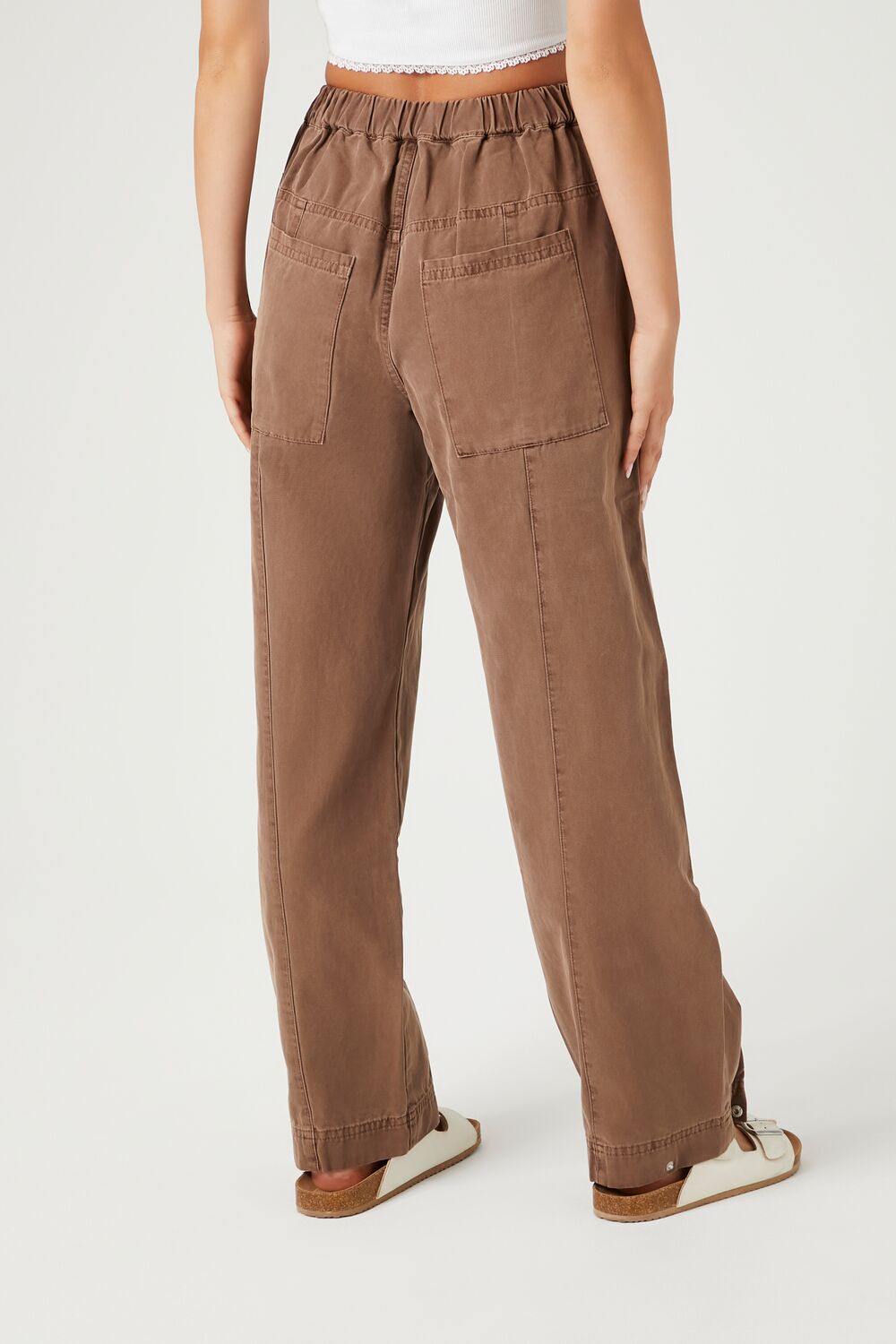 Straight-Leg Cotton Pants-Feelings Star