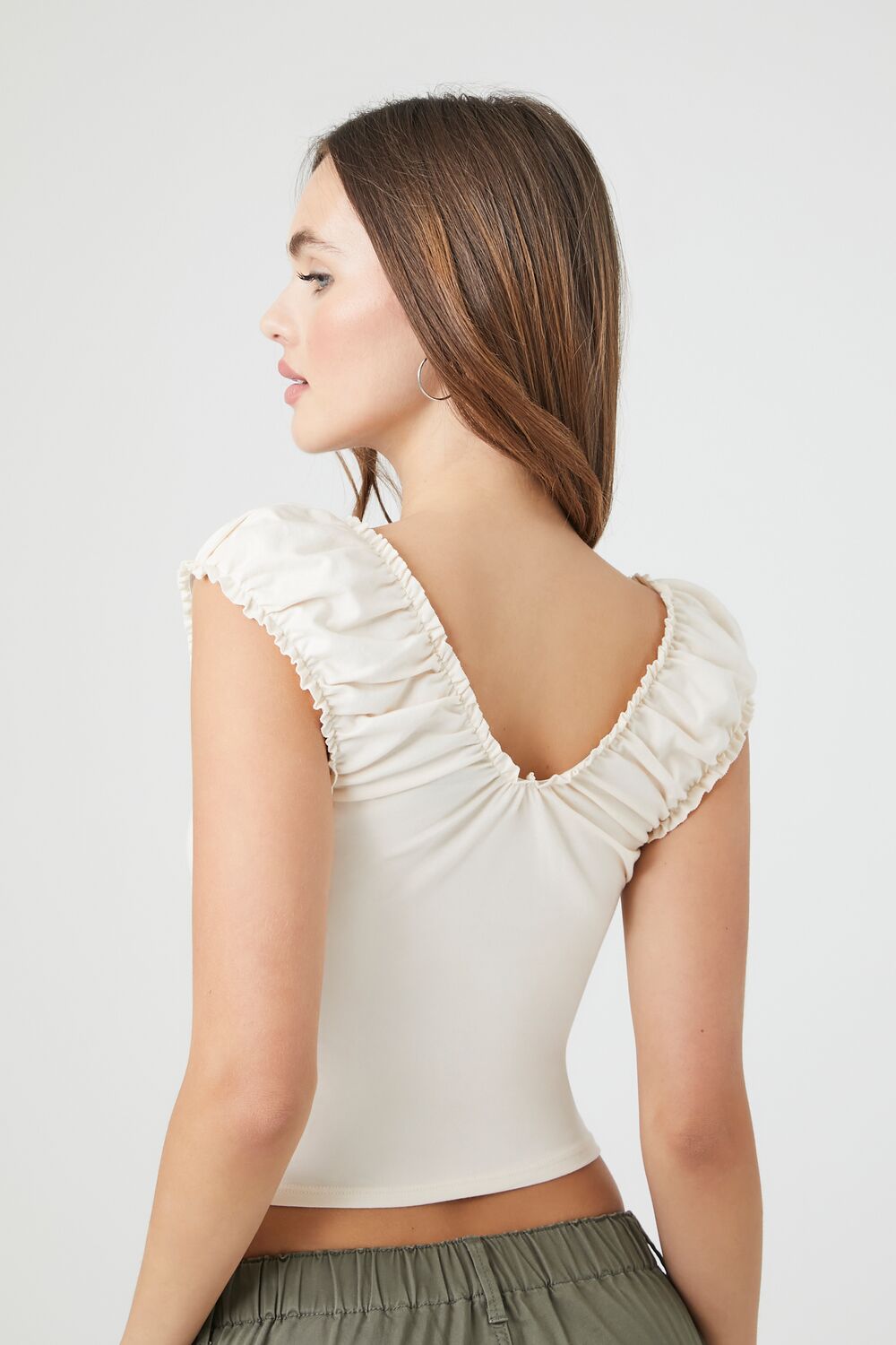 Cap Puff Sleeve Crop Top-Feelings Star