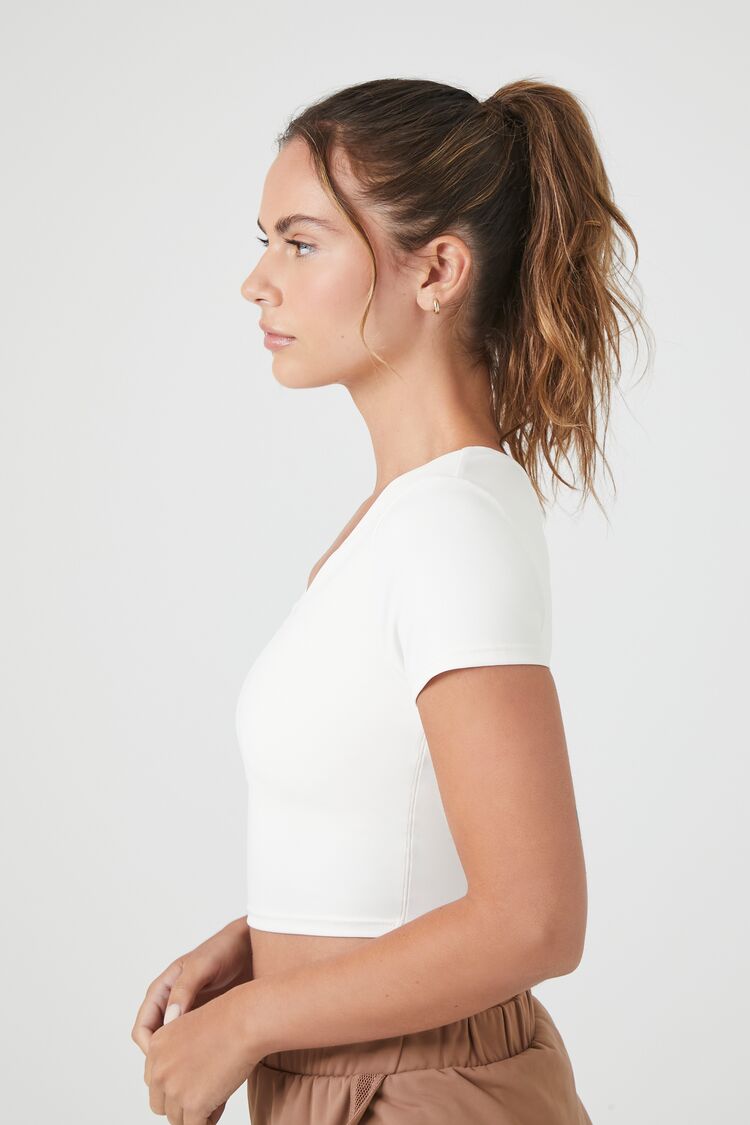 Active Cropped V-Neck Tee-Feelings Star