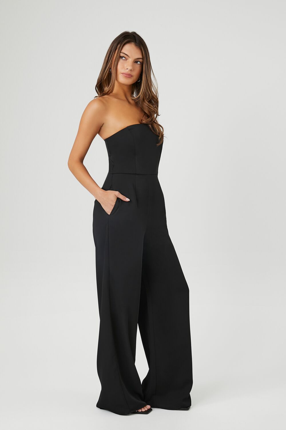 Strapless Wide-Leg Jumpsuit-Feelings Star