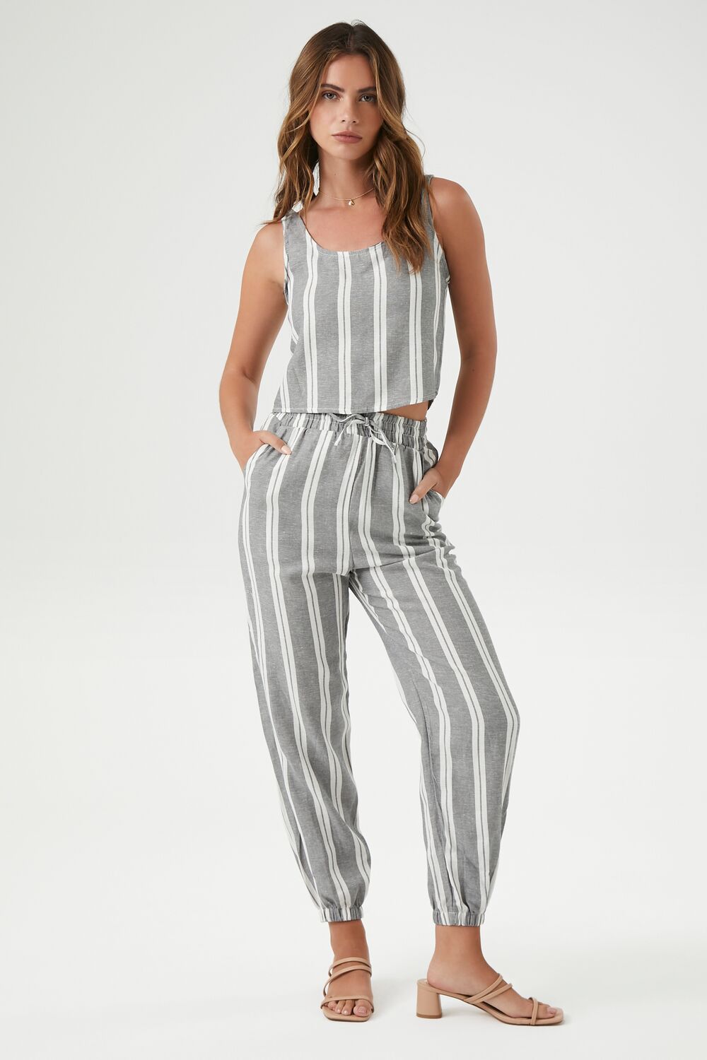 Striped Tank Top & Pants Set-Feelings Star