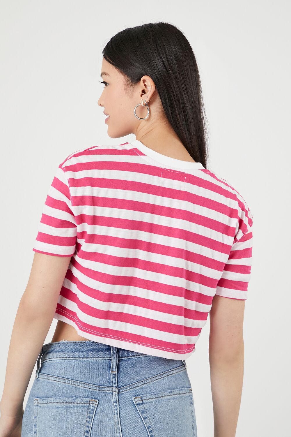 Striped Cropped Tee-Feelings Star