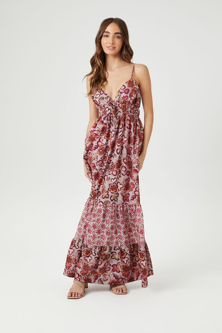 Tiered Reworked Floral Maxi Dress-Feelings Star