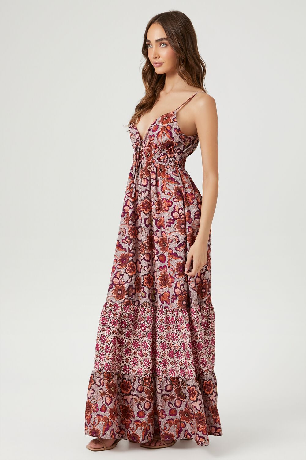 Tiered Reworked Floral Maxi Dress-Feelings Star