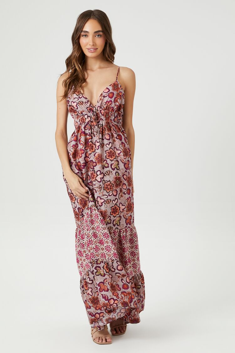 Tiered Reworked Floral Maxi Dress-Feelings Star