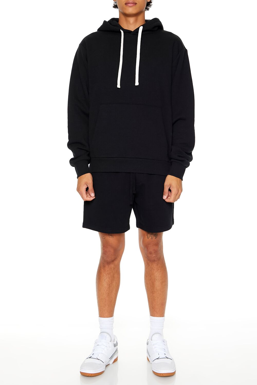 Cotton-Blend Drop-Sleeve Hoodie-Feelings Star